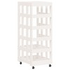 vidaXL Log Holder with Wheels White 15.7 in.x19.3 in.x43.3 in. Solid Wood Pine - 4 of 4