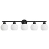 POWLIG 37.4-in 5-Light Matte Black Modern Dimmable Bathroom Transitional Vanity Light with Milky White Glass Shade - 2 of 4
