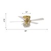 Parrot Uncle 48" Modern Gold Crystal Ceiling Fan with Light and Remote Flush Mount Ceiling Fan - 4 of 4
