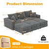 82.7" Plush Corduroy Convertible Sectional Sofa with Movable Ottomans - 2 of 4