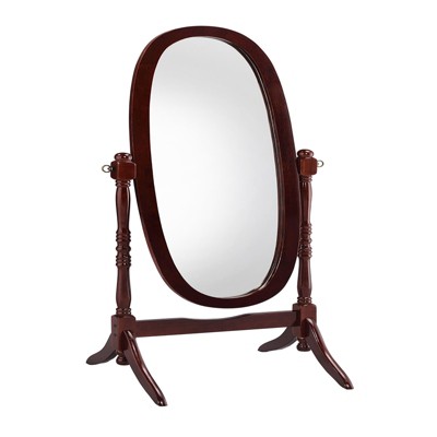 SEVOBAL Bathroom Vanity Mirrors Full Length Wooden Floor Mirror Adjustable Tilt Classic Decorative Accent Full Length, Cherry, 23"*20"*59.25"