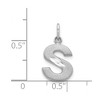 Black Bow Jewelry 14k White Gold, Julia Collection, Small Satin Block Initial S Pendant - 3 of 4