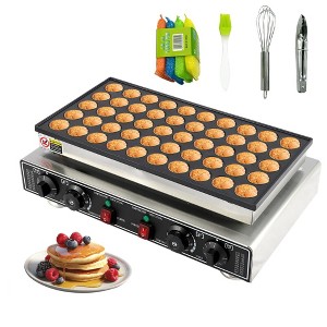 50-Hole Stainless Steel Electric Waffle Maker Set ¨C Includes Clip, Egg Beater, Brush & Cleaning Blocks for Home & Commercial Use - 1 of 4