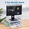 Aghana Digitals 2-Tier Computer Monitor Stand with Drawers and 2 Pen Holders - 3 of 4