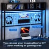 Whizmax U Shaped Desk with Monitor Stand and LED Lights, Large Corner Office Desk with 4 Drawers, U Shaped Computer Desk with Power Outlets - 3 of 4