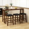 Tangkula 4-Piece Bar Table Set w/ Power Outlet Counter-Height Table & 3 Bar Stools - 2 of 4