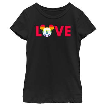 Kids Disney Mickey Mouse Love n Rainbows Pride T-Shirt