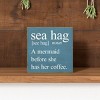 Slickblue Funny Mermaid Wood Sign, Routed Slot for Hanging, Wall or Shelf Decor, Rustic Look, 7x7 Size, Color Options - 2 of 3