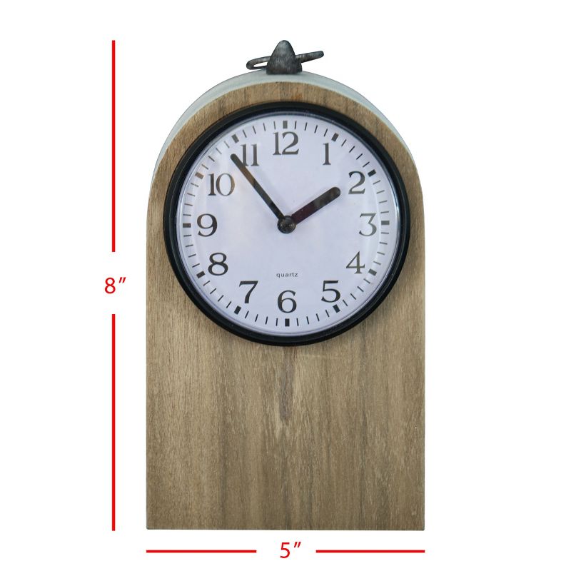 Rustic White Wood Battery Operated Table Clock - Foreside Home & Garden, 5 of 8