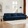 Extra Large 3-Seat Velvet Round Bolster Armrest Sofa with Waist Pillows, Throw Pillows and Cloud-Like Comfortable Seat - 2 of 4