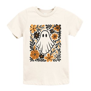 Ghost Floral Orange - Youth Short Sleeve Graphic T-Shirt and Toddler Short Sleeve Graphic T-Shirt - 1 of 4