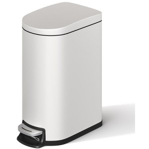 COZONY 2.6 Gallon / 10L Slim Trash Can, Stainless Steel Step Garbage Bin with Soft-Close Lid & Removable Inner Bucket, Narrow Rectangular Waste Bin - 1 of 4
