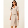 Allegra K Women's Short Sleeve Blazer and Summer Dressy Business Casual Skirt Suit Set - 4 of 4