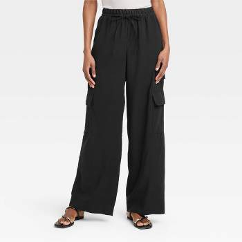 Women's High-rise Ankle Cargo Pants - A New Day™ Black S : Target