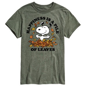 Men's - Peanuts - Happiness Is A Pile Of Leaves Short Sleeve Graphic T-Shirt - 1 of 4