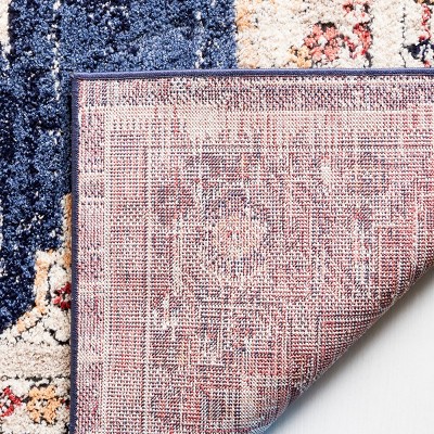 Luna Blue and Beige Synthetic Hand-knotted Area Rug