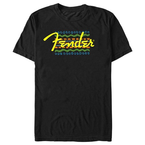 Men s Fender Colorful Logo T Shirt Black 2X Large