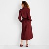 Women's Collared Long Sleeve Smocked Midi Shirtdress - Future Collective - 2 of 3