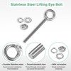 Unique Bargains Stainless Steel Durable Rust-Resistant Eyebolts with Nuts Washers Male Screw for Fastening 10 Pcs - 2 of 4