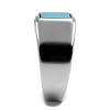 Slickblue Bold Men’s Stainless Steel Ring with Rectangle Sea Blue Stone – Everyday & Special Occasion Jewelry 8-13 - 4 of 4