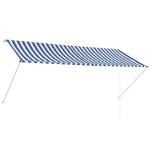 vidaXL Retractable Awning 118.1"x59.1" Blue and White - 1 of 4