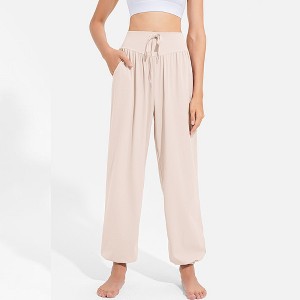 BABYYER Women's High Waisted Yoga Pants, Wide Leg Fake Drawstring Trousers, Casual Sweatpants with Pockets, Quick-Drying and Breathable - 1 of 4