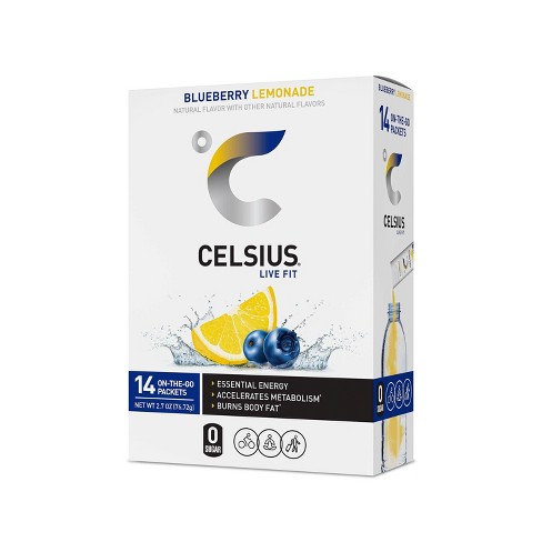 Celsius Blueberry Lemonade Powder Sticks - 14pk/.19oz