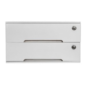 YIYIBYUS Wooden Desktop Storage Box with 2 Lockable Drawers - 1 of 4