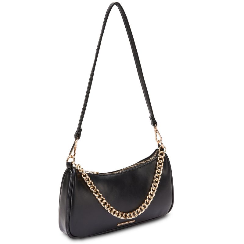 Rampage Women’s Small Baguette Shoulder Bag with Chain Detail, 2 of 4