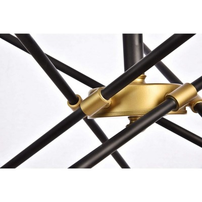 Axel 10-Light Black and Brass Adjustable Chandelier