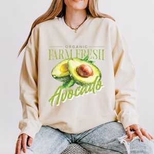Simply Sage Market Farm Fresh Avocado Watercolor Lightweight Garment Dyed Sweatshirt - 1 of 4
