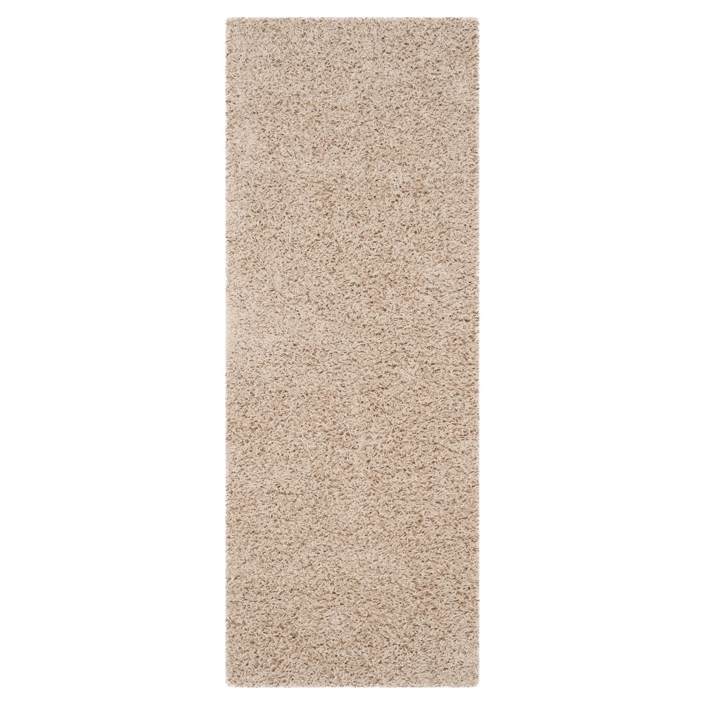 2'3inx10' Runner Reedley Solid Loomed Rug Beige - Safavieh