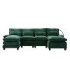 106" Chenille Modular Sectional Sofa with Chaise Lounge and Ottoman, U-Shaped Sleeper Cloud Couch for Living Room or Apartment–The Pop Home - 2 of 4