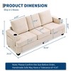 89" Comfy Couches with Deep Seat, Modern 3-Seater Sofa with Cup Holders and Side Storage Pockets for Living Room Apartment Lounge - 4 of 4