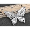 Alilang Vintage-Inspired Silvery Tone Butterfly Brooch Pin with Crystal Rhinestone Accents - 3 of 4