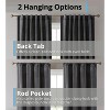 HLC.ME Lopez Velvet Premium Soft Light Filtering Back Tab Rod Pocket Window Treatment Curtain Panels - Set of 2 - 3 of 4