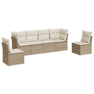 vidaXL Garden Sofa Set Beige, Cream white - 1 of 4