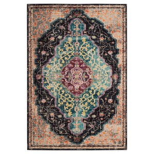 Black Floral Branch Loomed Accent Rug 3