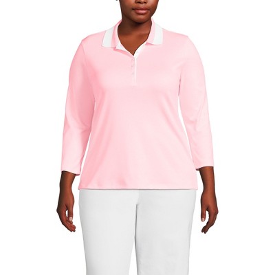 Lands' End Women's 3/4 Sleeve Supima Cotton Polo Shirt