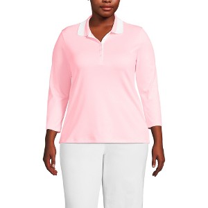 Lands' End Women's 3/4 Sleeve Supima Cotton Polo Shirt - 1 of 3