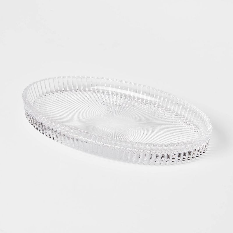 Ribbed Glass Vanity Tray Clear - Threshold&#8482;, 5 of 8