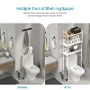 Home Zone Living Over-the-Toilet 3-Tier Storage Organizer with Bamboo Accent and Steel Frame, Freestanding Bathroom Shelf, White - 3 of 4