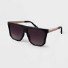 Women's Plastic Shield Sunglasses - A New Day™ Black: Maximum UV Protection, Recycled Plastic Frame, Medium Fit - 2 of 2