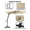 Clihome 10 Ft.Outdoor Patio Cantilever Umbrella with 360 Degrees Rotation & Waterproof Fade-Resistant Canopy with Cross Base - 4 of 4