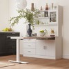 FUFU&GAGA Liftable Desk Computer Desk Home Office with Multifunctional Combination Storage Cabinet White - 2 of 4