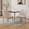 Racxily Set of 2 Minimalist Dining Chairs, Chenille Upholstered with Rubberwood Legs & High Curved Back , Beige - 4 of 4