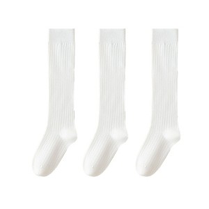 Anna-Kaci Women's 3-Pack Ribbed Knee High Compression Socks Seamless Toe Slim Fit Design - 1 of 4