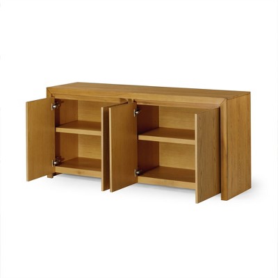 Iris Natural Wood Contemporary Sideboard with Double Doors
