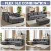 TiramisuBest 113.5" U-Shaped Modular Corduroy Sectional Sofa with Storage Ottoman, 6-Seat Convertible Chaise for Living Room,Dark Gray - 4 of 4