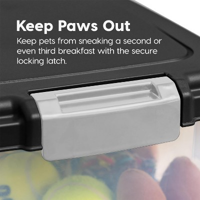IRIS 30 lbs Airtight Plastic Pet Food Storage Container with Wheels